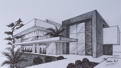How to Draw a Modern House in Two.